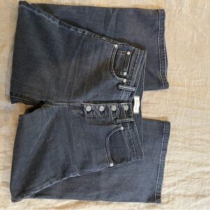 Madewell Wide-Leg Crop Jeans in black
